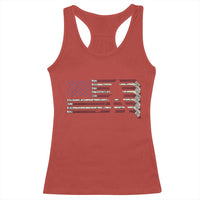 Patriotic Ice Hockey Sticks American Flag Racerback Tank Top