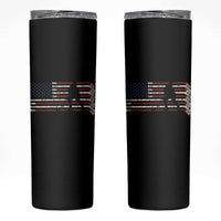 Patriotic Ice Hockey Sticks American Flag Skinny Tumbler