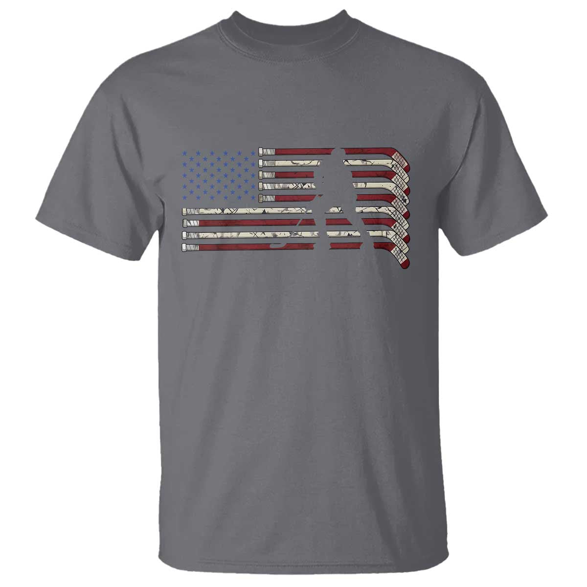 Patriotic Ice Hockey Sticks American Flag T Shirt