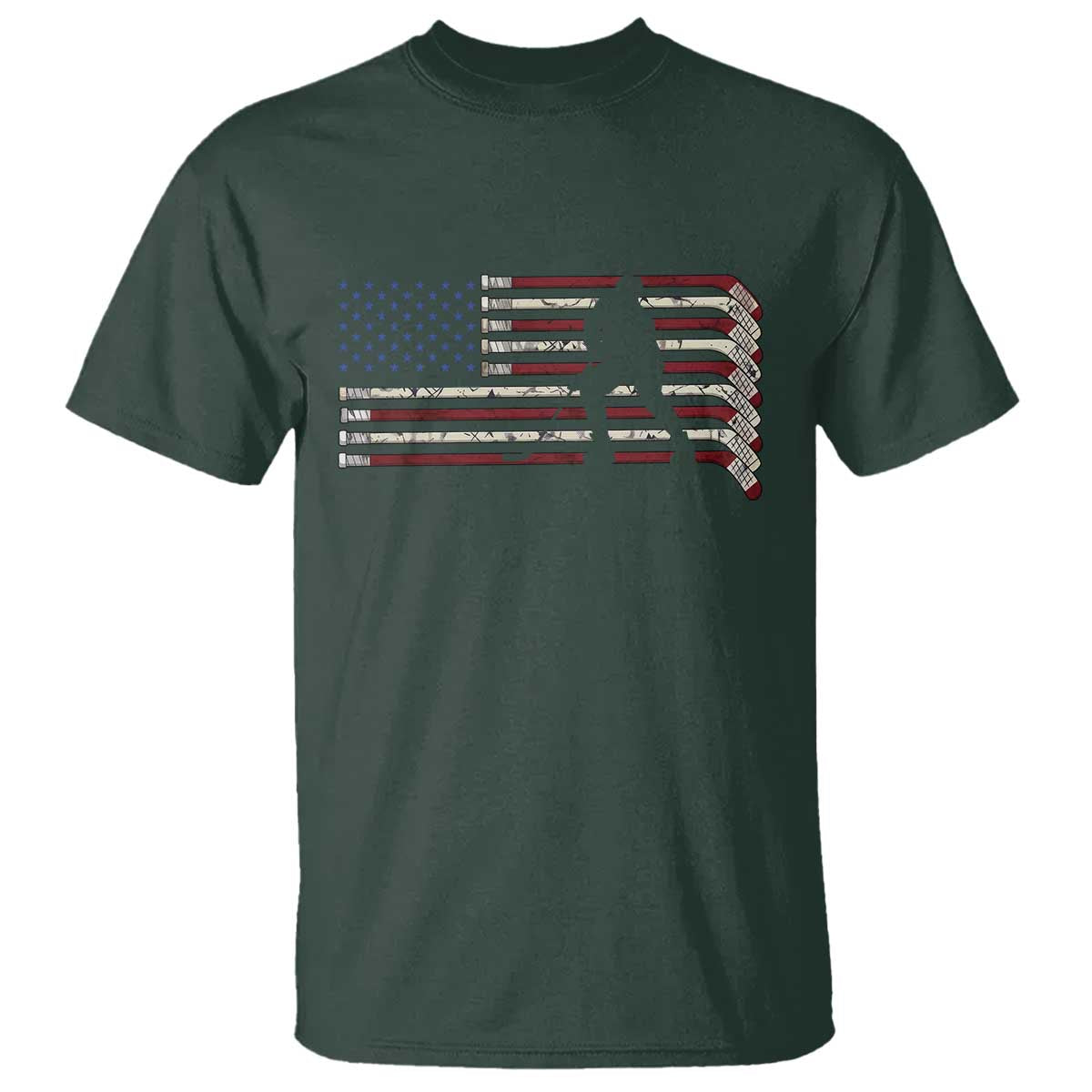 Patriotic Ice Hockey Sticks American Flag T Shirt