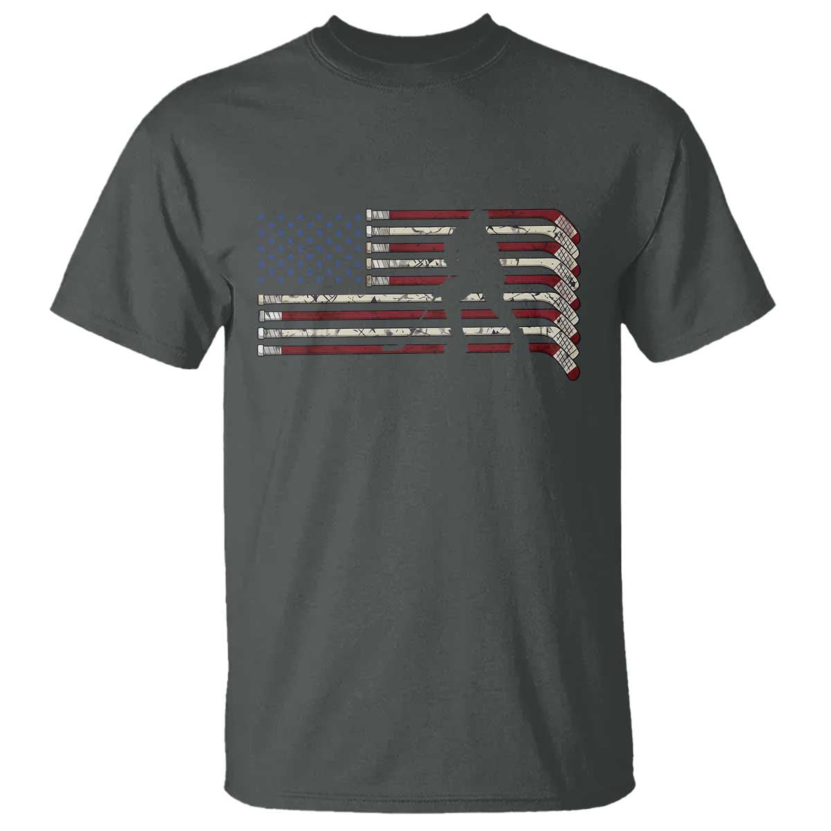 Patriotic Ice Hockey Sticks American Flag T Shirt