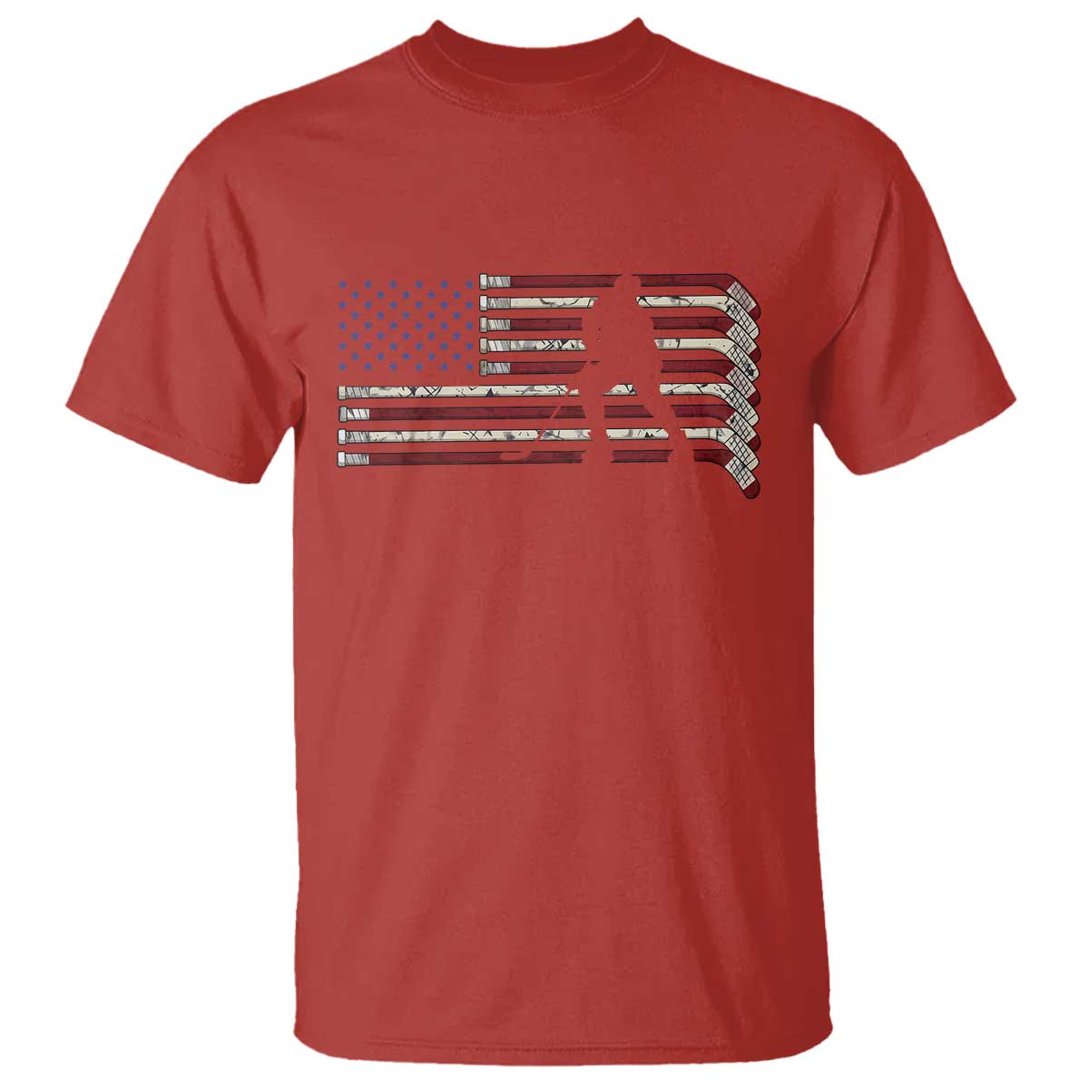 Patriotic Ice Hockey Sticks American Flag T Shirt