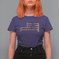 Patriotic Ice Hockey Sticks American Flag T Shirt For Women
