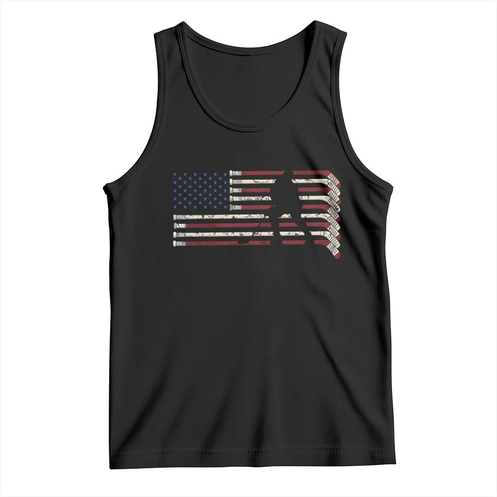 Patriotic Ice Hockey Sticks American Flag Tank Top