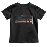 Patriotic Ice Hockey Sticks American Flag Toddler T Shirt
