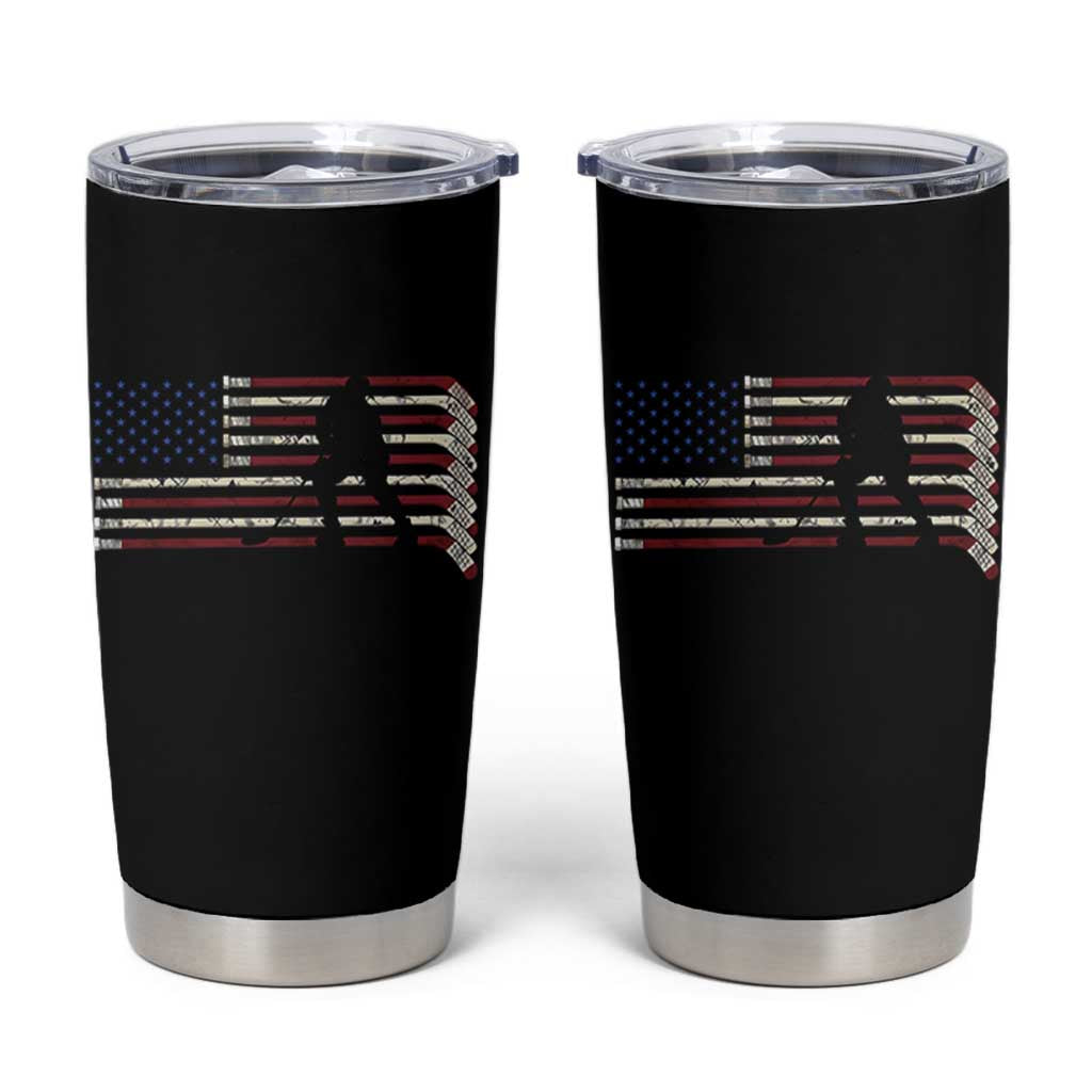 Patriotic Ice Hockey Sticks American Flag Tumbler Cup