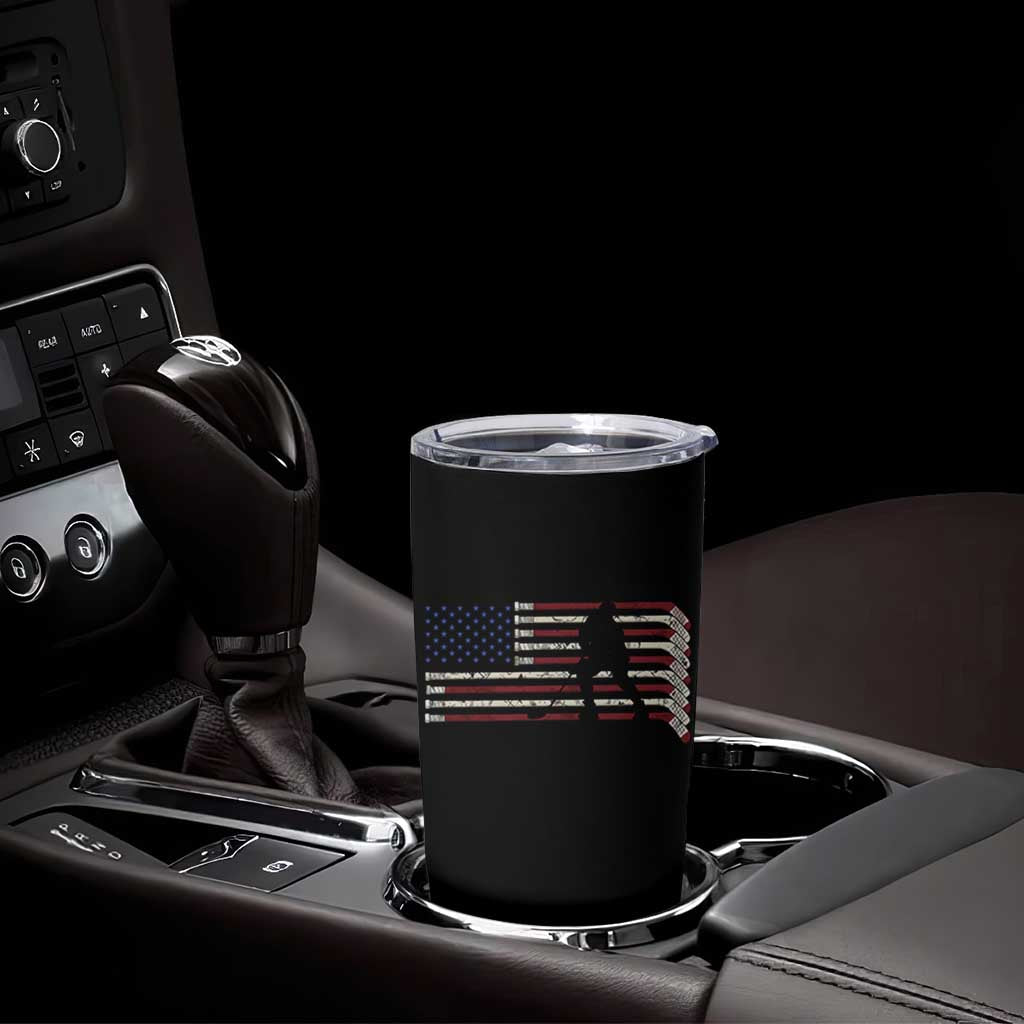 Patriotic Ice Hockey Sticks American Flag Tumbler Cup
