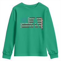 Patriotic Ice Hockey Sticks American Flag Youth Sweatshirt