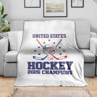 Hockey Champions 2026 Throw Blanket Patriotic Ice Hockey Fan