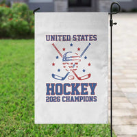 Hockey Champions 2026 Garden Flag Patriotic Ice Hockey Fan