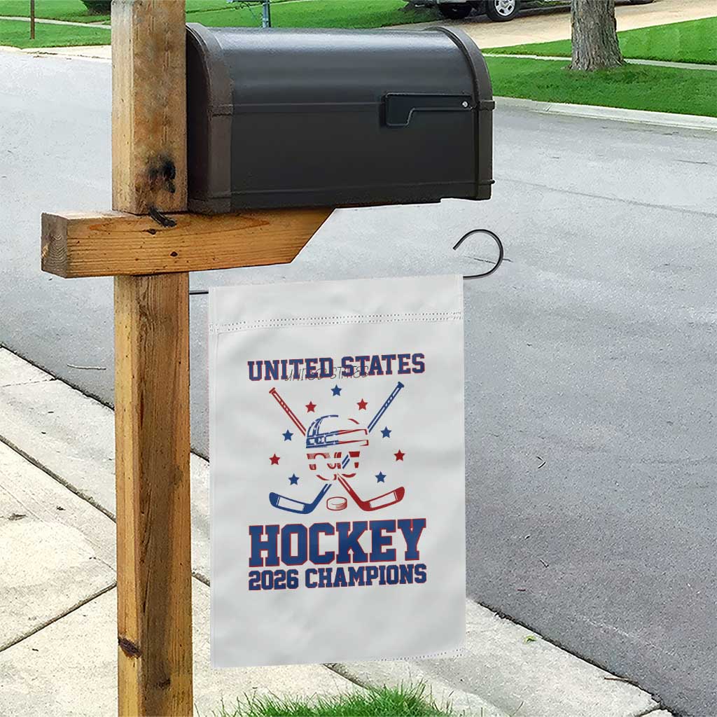 Hockey Champions 2026 Garden Flag Patriotic Ice Hockey Fan