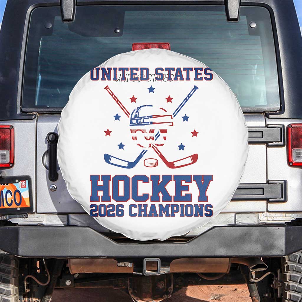 Hockey Champions 2026 Spare Tire Cover Patriotic Ice Hockey Fan