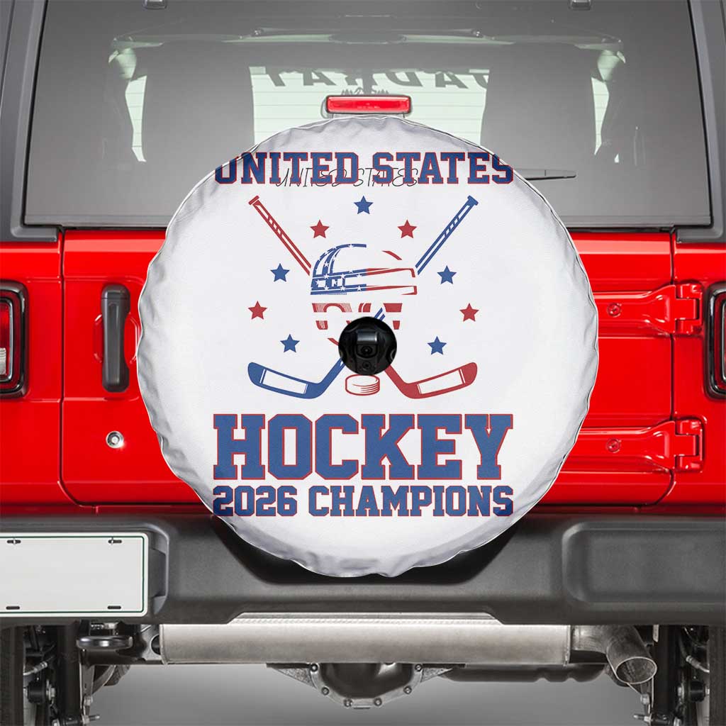 Hockey Champions 2026 Spare Tire Cover Patriotic Ice Hockey Fan