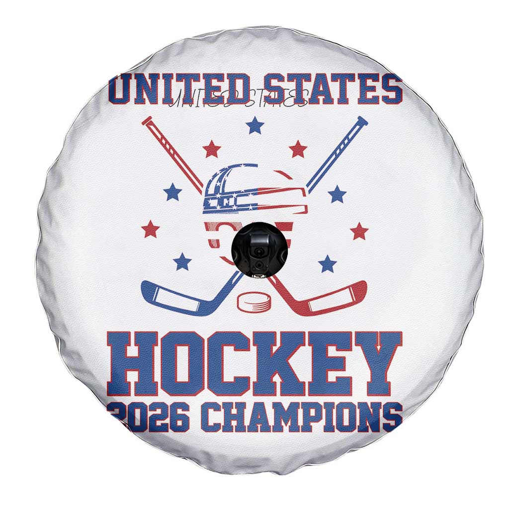 Hockey Champions 2026 Spare Tire Cover Patriotic Ice Hockey Fan