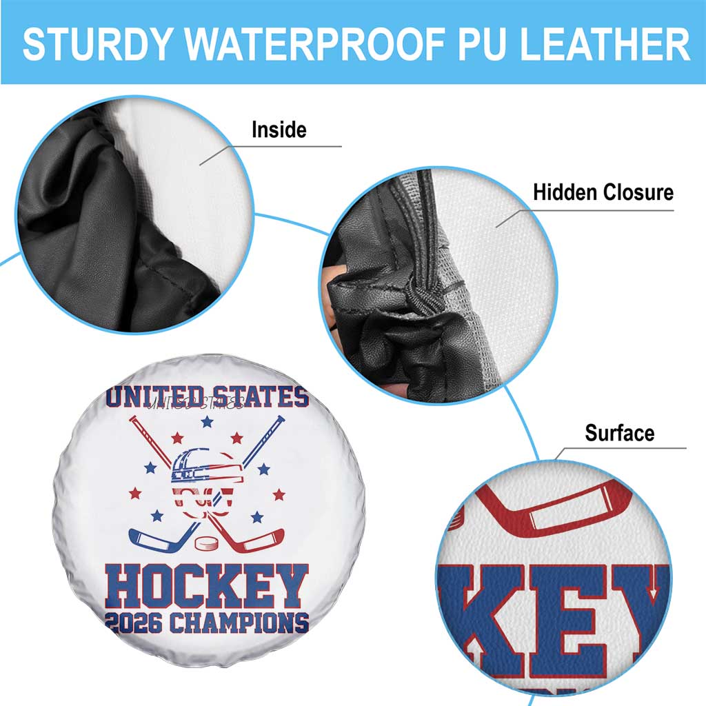 Hockey Champions 2026 Spare Tire Cover Patriotic Ice Hockey Fan