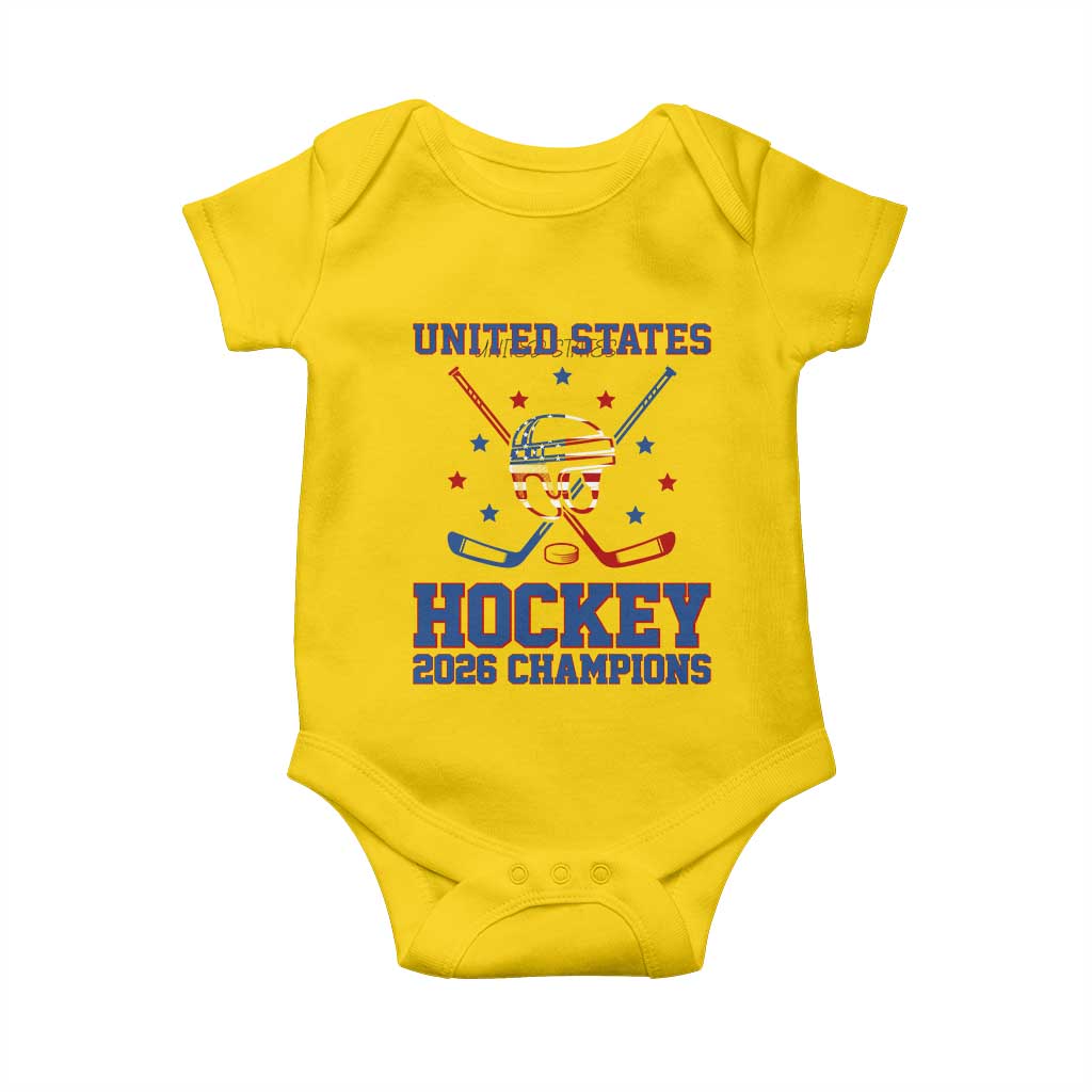 Hockey Champions 2026 Baby Onesie Patriotic Ice Hockey Fan