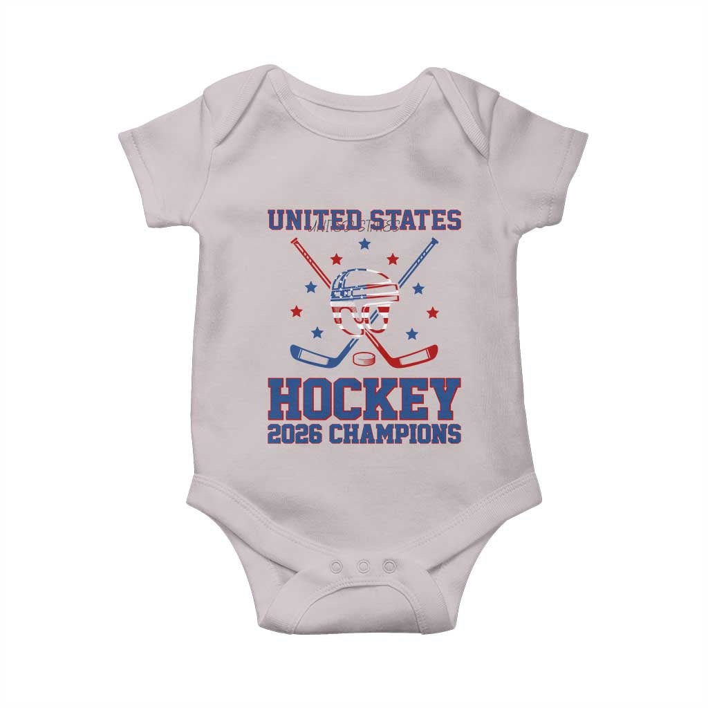 Hockey Champions 2026 Baby Onesie Patriotic Ice Hockey Fan
