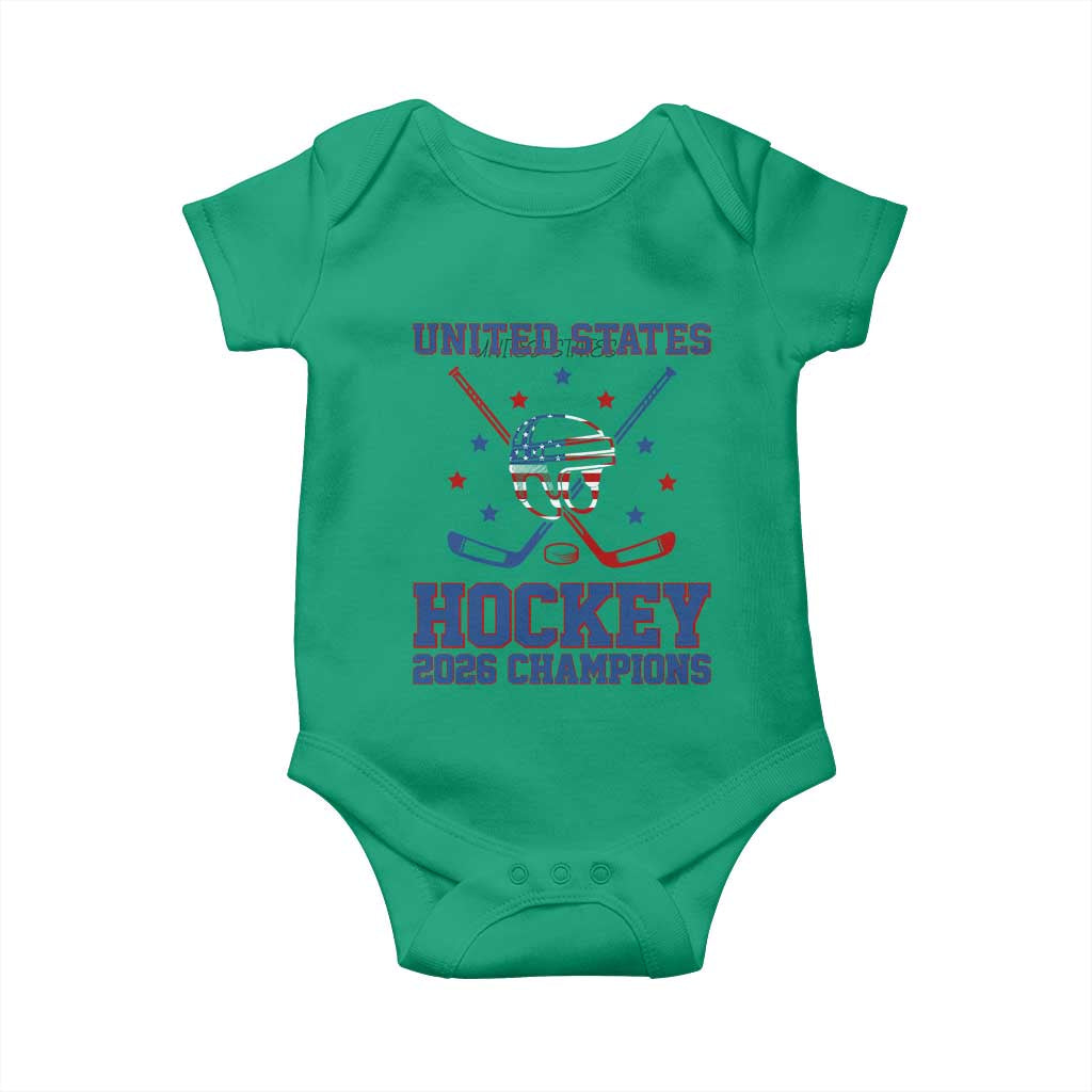 Hockey Champions 2026 Baby Onesie Patriotic Ice Hockey Fan