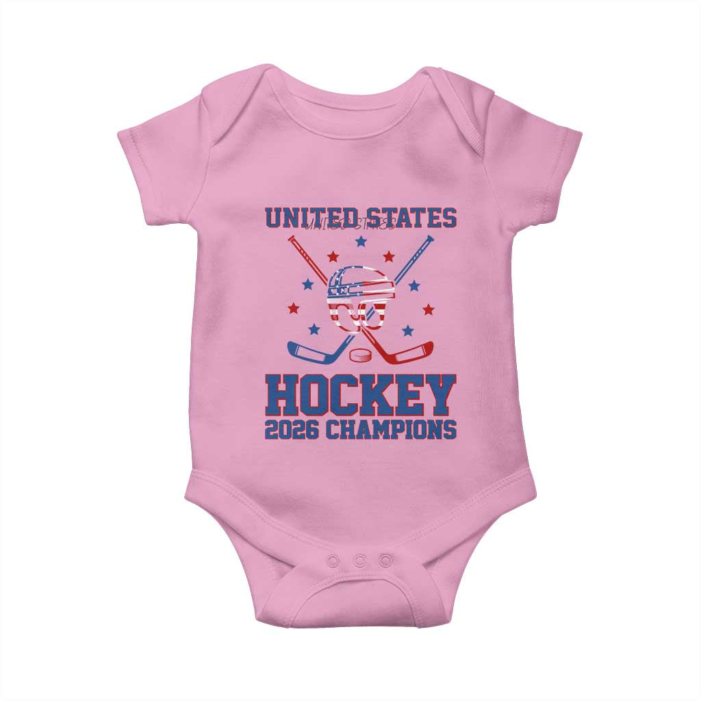 Hockey Champions 2026 Baby Onesie Patriotic Ice Hockey Fan