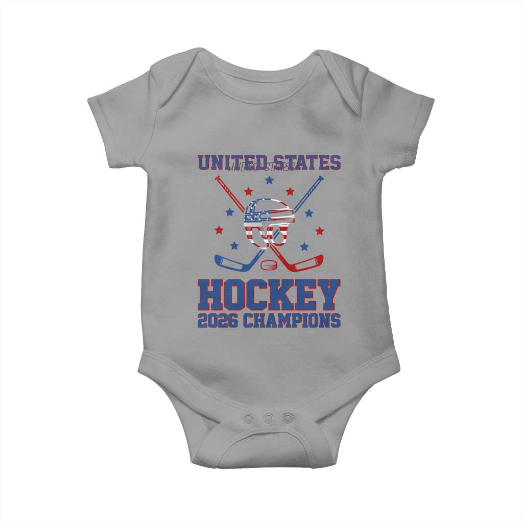 Hockey Champions 2026 Baby Onesie Patriotic Ice Hockey Fan