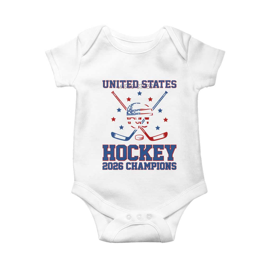 Hockey Champions 2026 Baby Onesie Patriotic Ice Hockey Fan