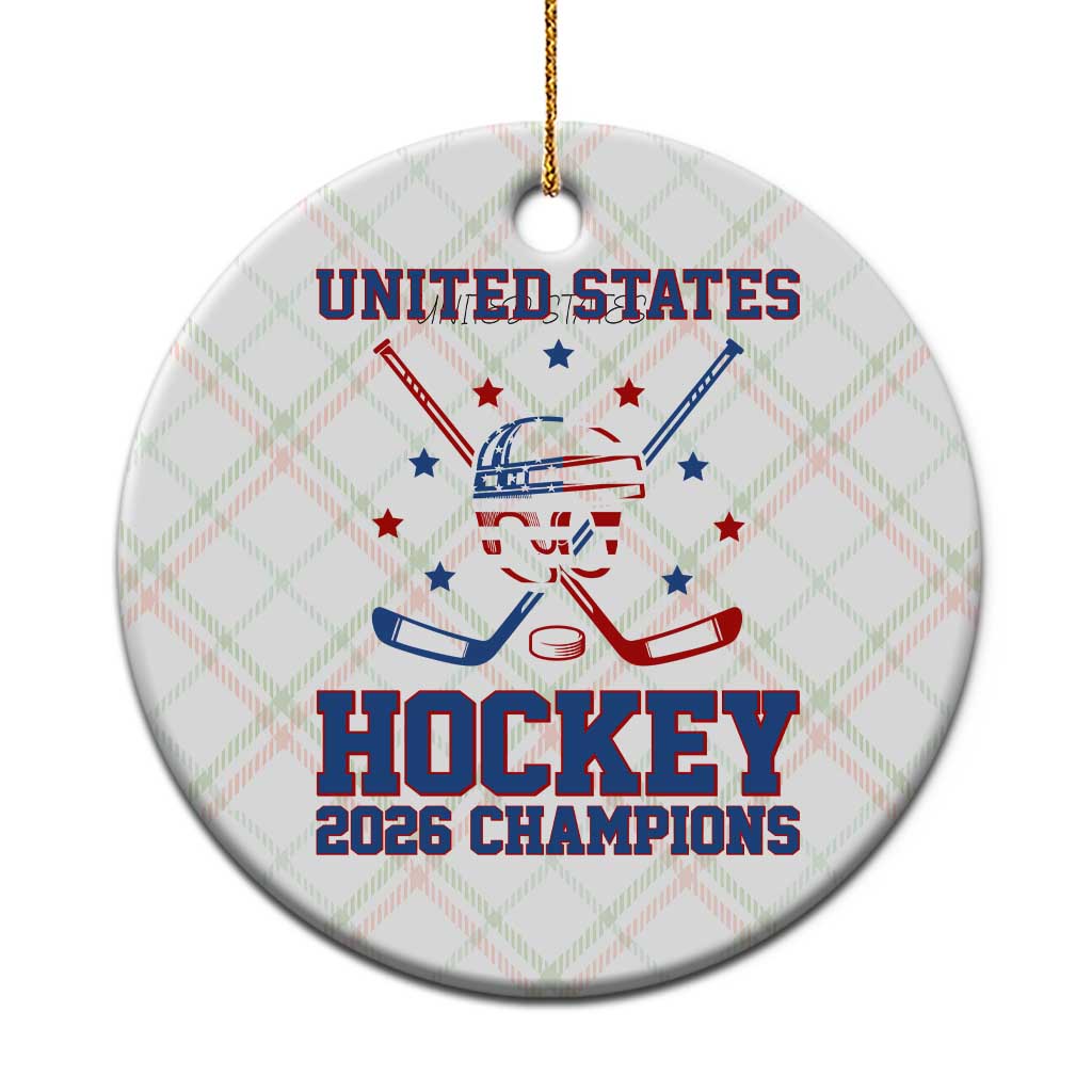 Hockey Champions 2026 Ceramic Ornament Patriotic Ice Hockey Fan