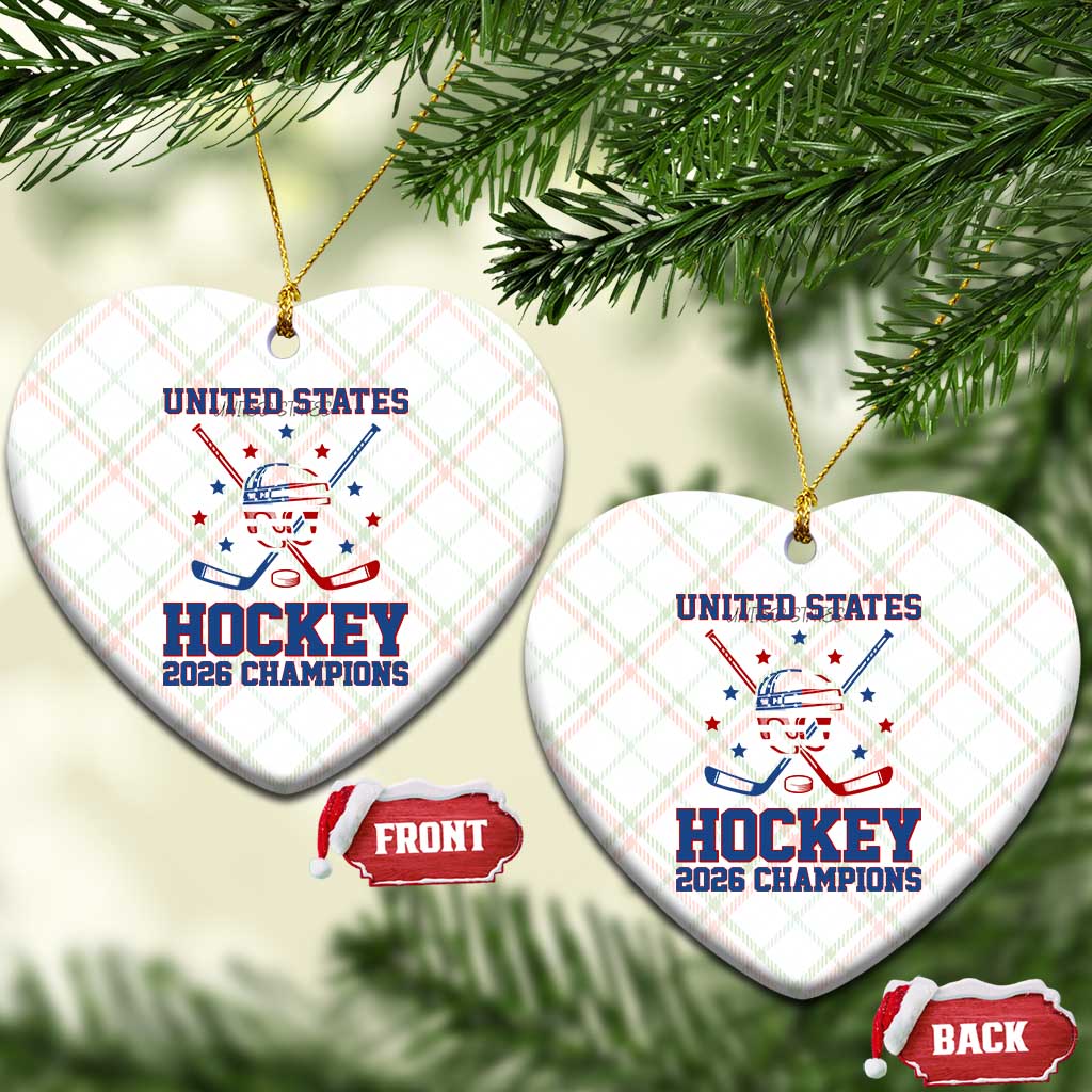 Hockey Champions 2026 Ceramic Ornament Patriotic Ice Hockey Fan