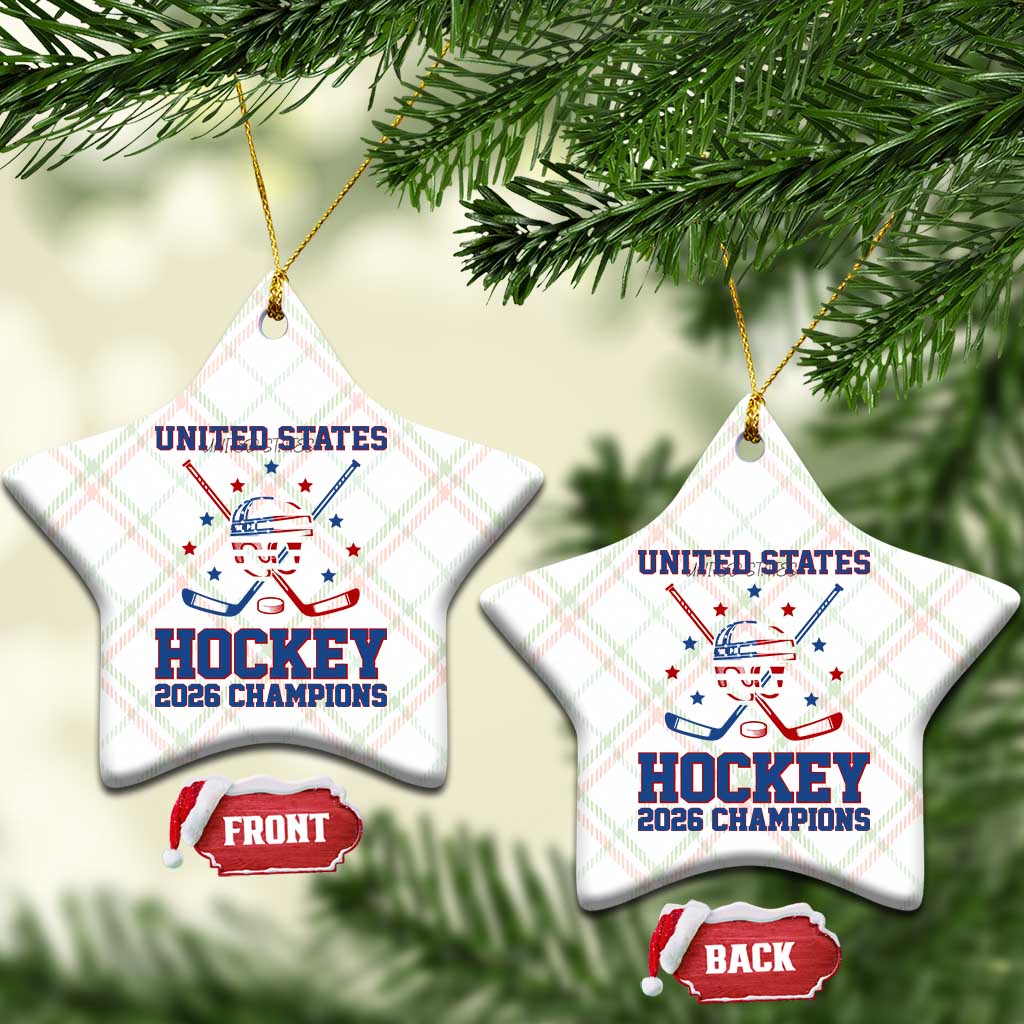 Hockey Champions 2026 Ceramic Ornament Patriotic Ice Hockey Fan