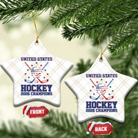 Hockey Champions 2026 Ceramic Ornament Patriotic Ice Hockey Fan