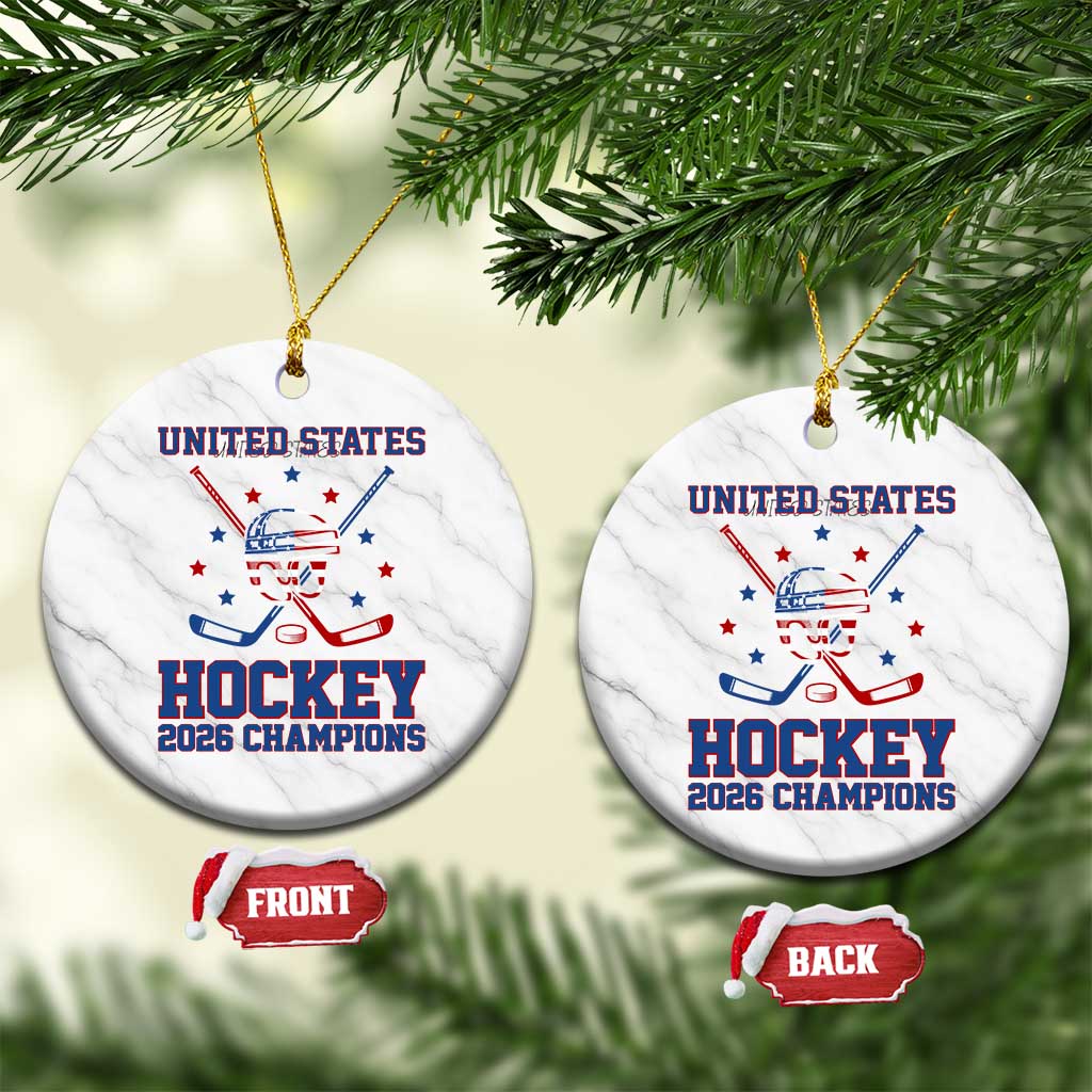 Hockey Champions 2026 Ceramic Ornament Patriotic Ice Hockey Fan
