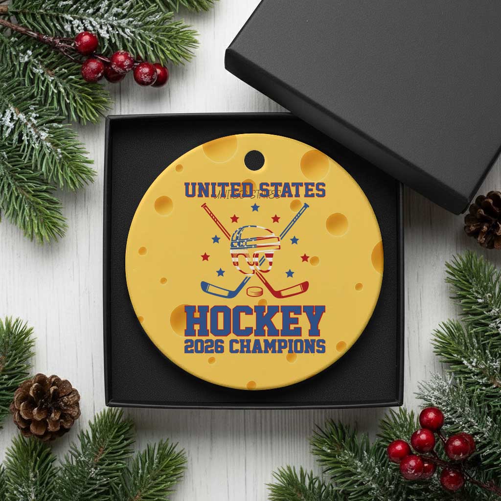 Hockey Champions 2026 Ceramic Ornament Patriotic Ice Hockey Fan