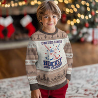 Hockey Champions 2026 Ugly Christmas Sweater Patriotic Ice Hockey Fan