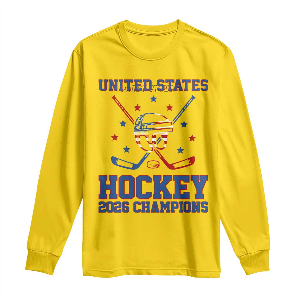 Hockey Champions 2026 Long Sleeve Shirt Patriotic Ice Hockey Fan