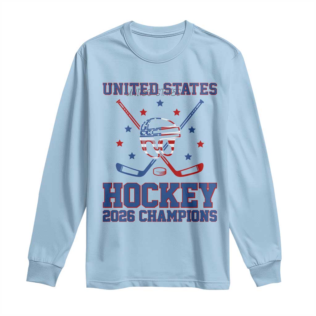Hockey Champions 2026 Long Sleeve Shirt Patriotic Ice Hockey Fan