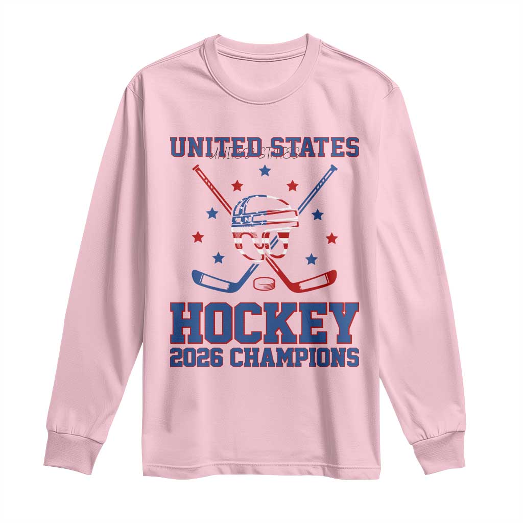 Hockey Champions 2026 Long Sleeve Shirt Patriotic Ice Hockey Fan
