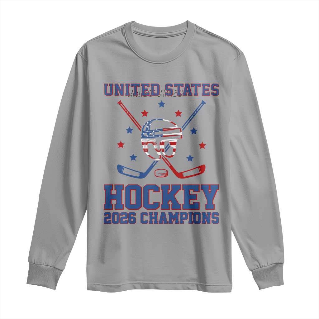 Hockey Champions 2026 Long Sleeve Shirt Patriotic Ice Hockey Fan