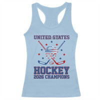 Hockey Champions 2026 Racerback Tank Top Patriotic Ice Hockey Fan