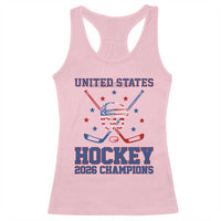 Hockey Champions 2026 Racerback Tank Top Patriotic Ice Hockey Fan