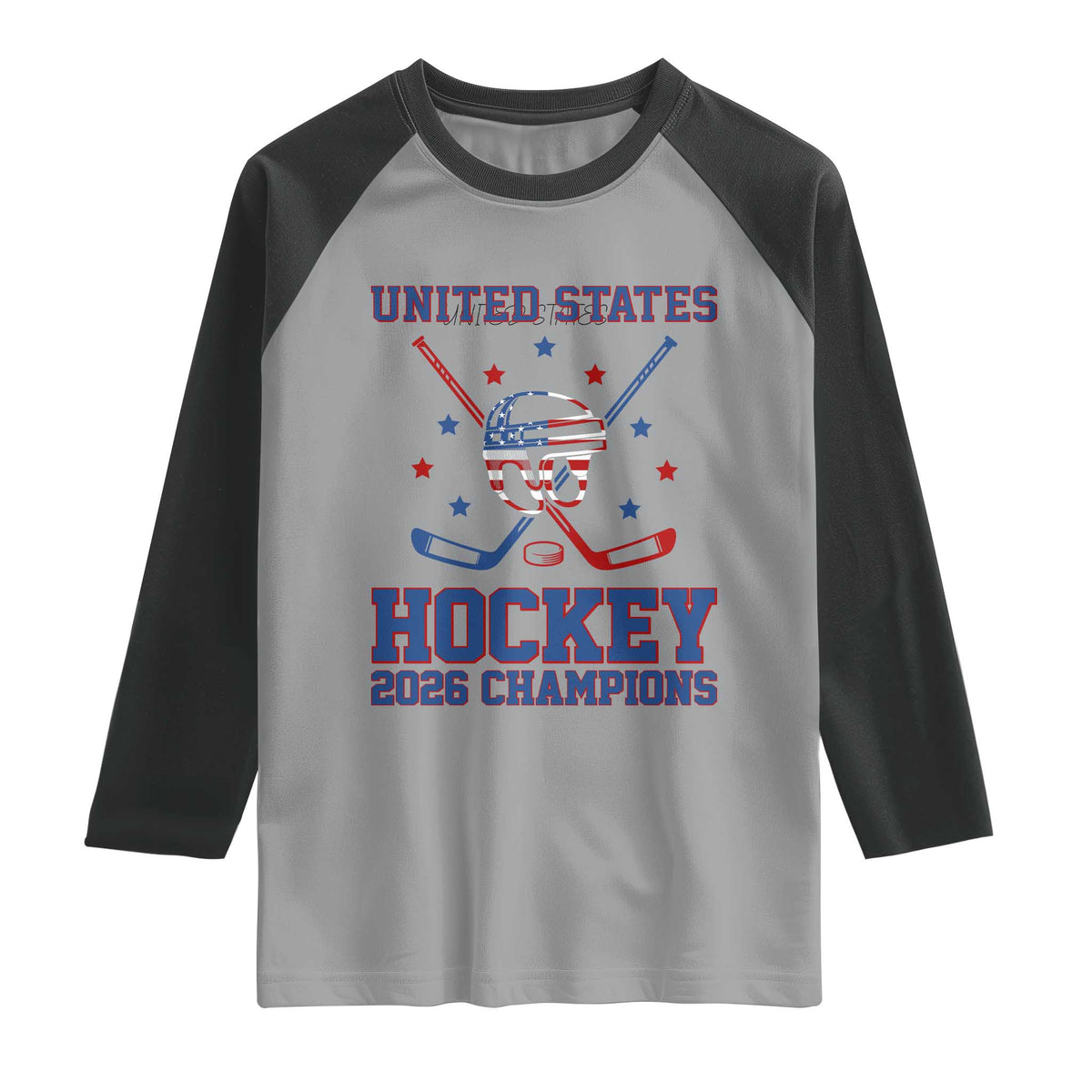 Hockey Champions 2026 Raglan Shirt Patriotic Ice Hockey Fan