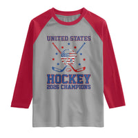Hockey Champions 2026 Raglan Shirt Patriotic Ice Hockey Fan