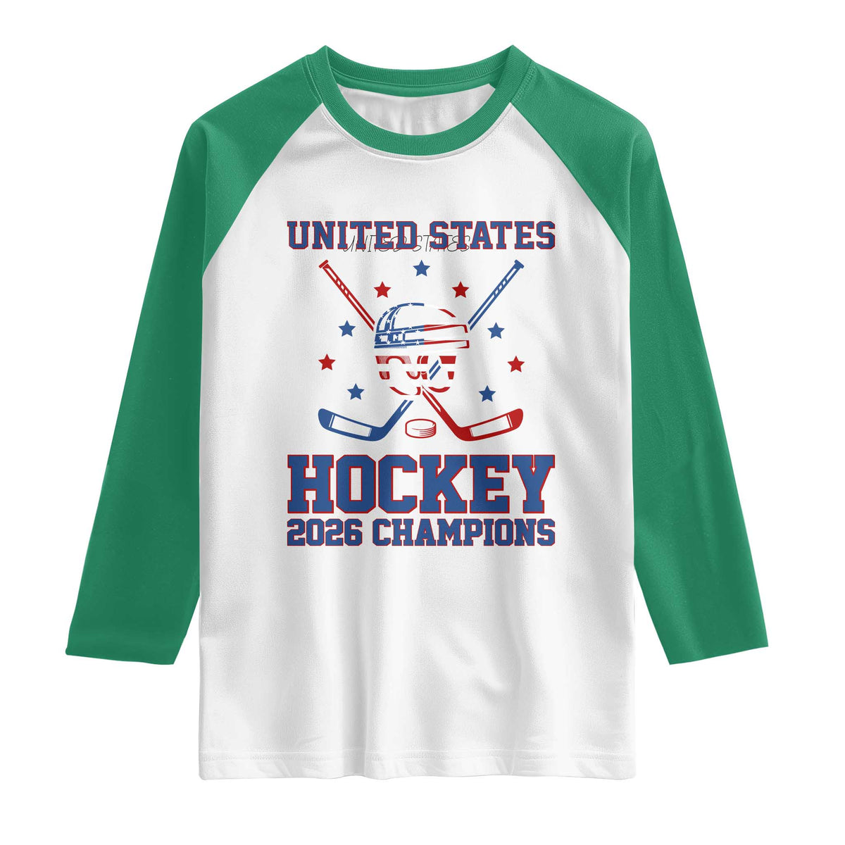 Hockey Champions 2026 Raglan Shirt Patriotic Ice Hockey Fan