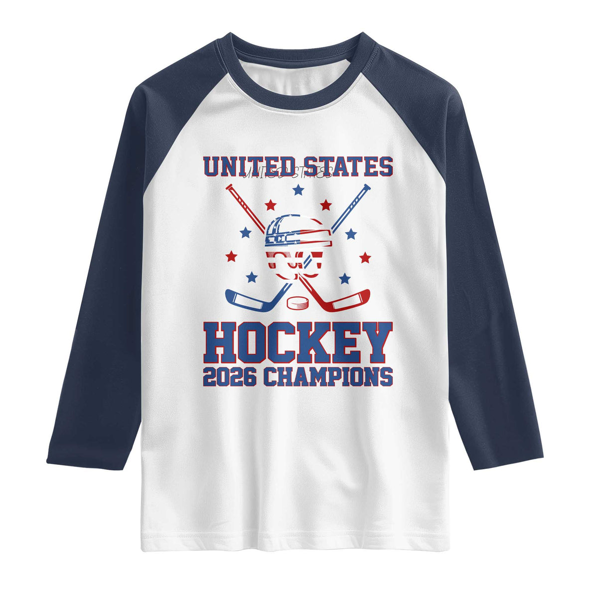 Hockey Champions 2026 Raglan Shirt Patriotic Ice Hockey Fan