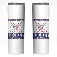 Hockey Champions 2026 Skinny Tumbler Patriotic Ice Hockey Fan