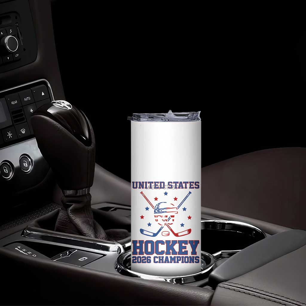 Hockey Champions 2026 Skinny Tumbler Patriotic Ice Hockey Fan