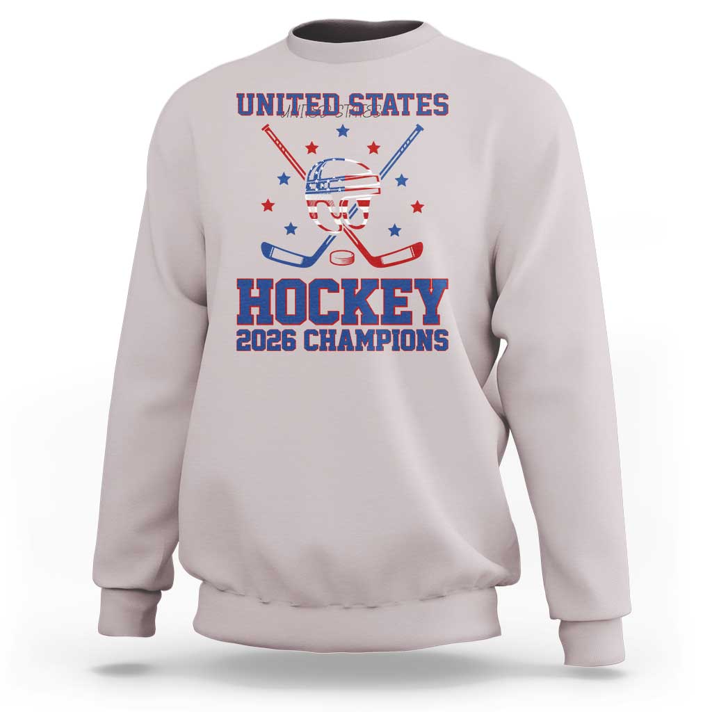 Hockey Champions 2026 Sweatshirt Patriotic Ice Hockey Fan