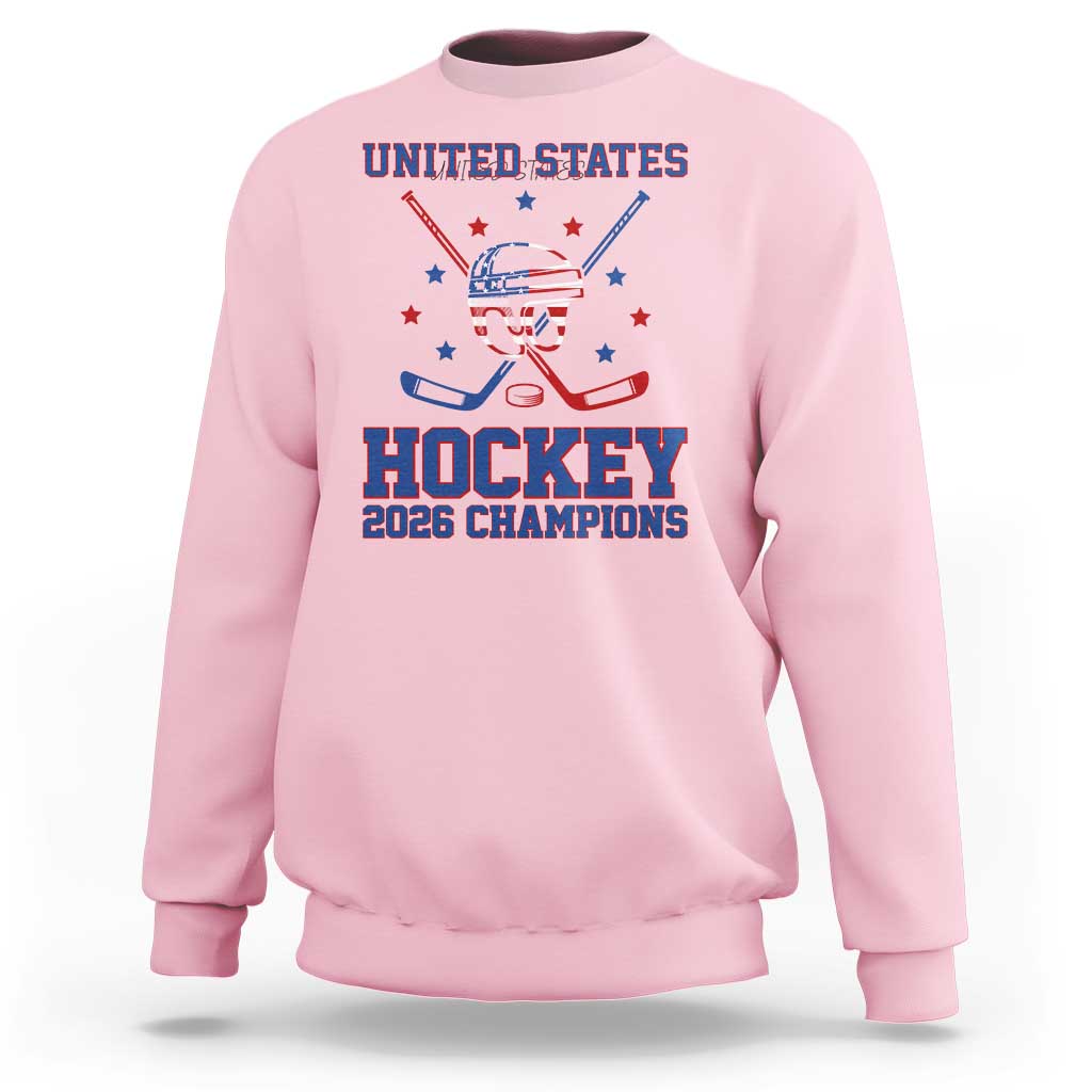 Hockey Champions 2026 Sweatshirt Patriotic Ice Hockey Fan