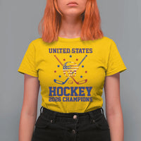 Hockey Champions 2026 T Shirt For Women Patriotic Ice Hockey Fan