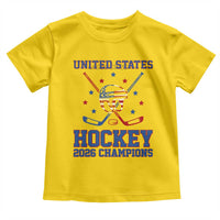 Hockey Champions 2026 Toddler T Shirt Patriotic Ice Hockey Fan