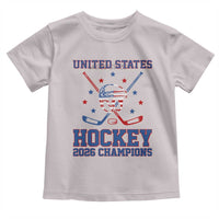 Hockey Champions 2026 Toddler T Shirt Patriotic Ice Hockey Fan