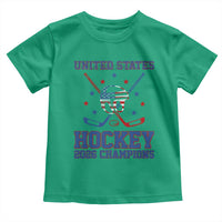 Hockey Champions 2026 Toddler T Shirt Patriotic Ice Hockey Fan
